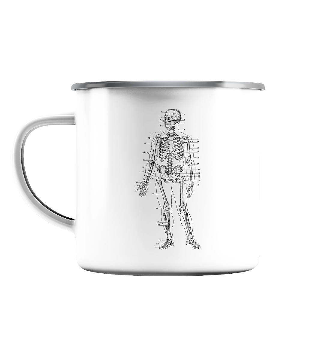 Skeleton No.1 - Emaille Tasse (Silber)
