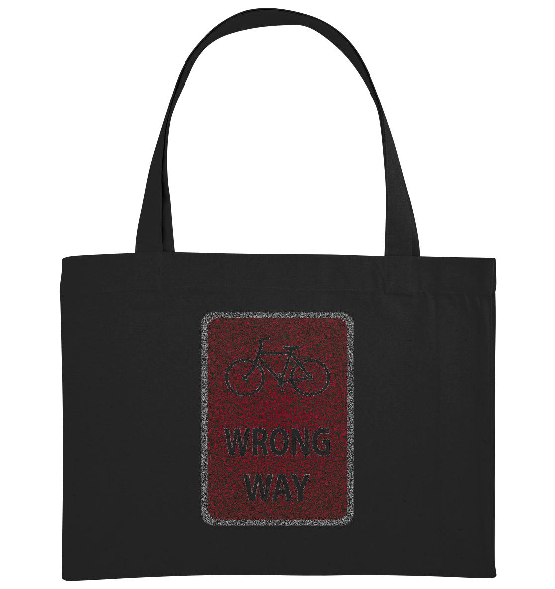 Road Sign Wrong Way - Organic Shopping-Bag